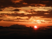 御嶽山の夕日
